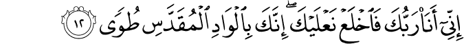 إِنِّي أَنَا رَبُّكَ فَاخْلَعْ نَعْلَيْكَ ۖ إِنَّكَ بِالْوَادِ الْمُقَدَّسِ طُوًى