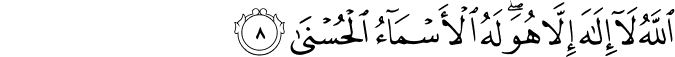 اللَّهُ لَا إِلَـٰهَ إِلَّا هُوَ ۖ لَهُ الْأَسْمَاءُ الْحُسْنَىٰ