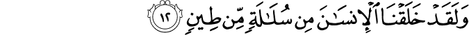 وَلَقَدْ خَلَقْنَا الْإِنسَانَ مِن سُلَالَةٍ مِّن طِينٍ