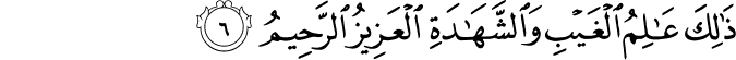 ذَٰلِكَ عَالِمُ الْغَيْبِ وَالشَّهَادَةِ الْعَزِيزُ الرَّحِيمُ