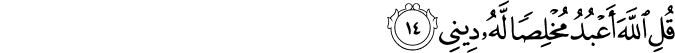 قُلِ اللَّهَ أَعْبُدُ مُخْلِصًا لَّهُ دِينِي
