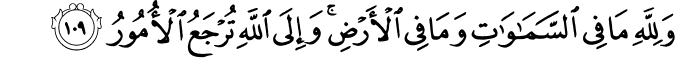 وَلِلَّهِ مَا فِي السَّمَاوَاتِ وَمَا فِي الْأَرْضِ ۚ وَإِلَى اللَّهِ تُرْجَعُ الْأُمُورُ