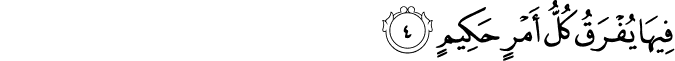 فِيهَا يُفْرَقُ كُلُّ أَمْرٍ حَكِيمٍ
