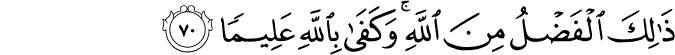 ذَٰلِكَ الْفَضْلُ مِنَ اللَّهِ ۚ وَكَفَىٰ بِاللَّهِ عَلِيمًا