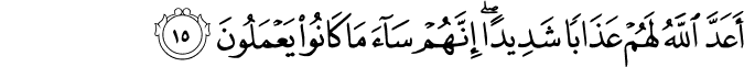 أَعَدَّ اللَّهُ لَهُمْ عَذَابًا شَدِيدًا ۖ إِنَّهُمْ سَاءَ مَا كَانُوا يَعْمَلُونَ