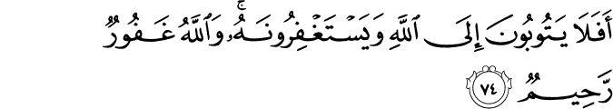 أَفَلَا يَتُوبُونَ إِلَى اللَّهِ وَيَسْتَغْفِرُونَهُ ۚ وَاللَّهُ غَفُورٌ رَّحِيمٌ