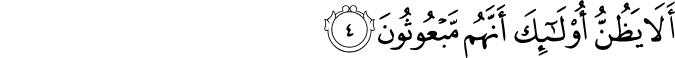 أَلَا يَظُنُّ أُولَـٰئِكَ أَنَّهُم مَّبْعُوثُونَ