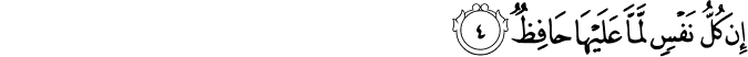 إِن كُلُّ نَفْسٍ لَّمَّا عَلَيْهَا حَافِظٌ